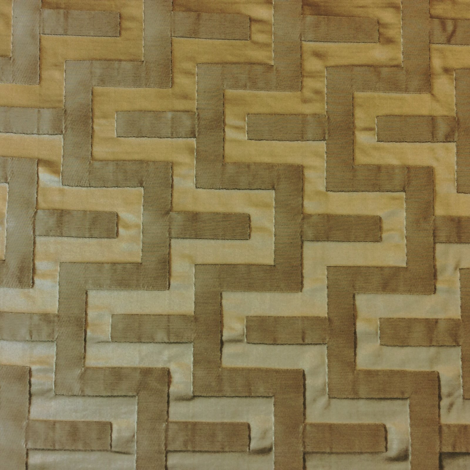 Clarence House Silk Greek Key Italy Jacquard Bauhaus Celadon Green