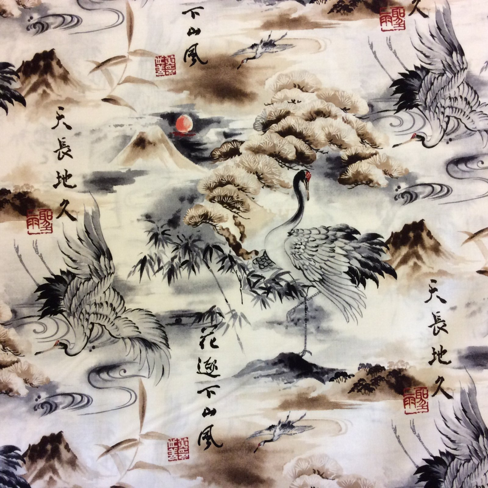 Kona Bay Japanese Asian Mountain Mist Cotton Quilt Fabric KB25