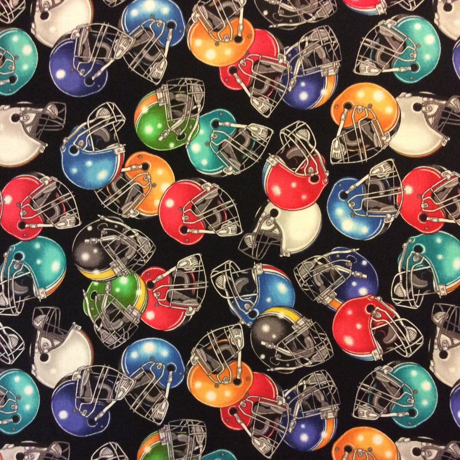 RJ06 Football Helmets Sports Teams Man Cave Pigskin Cotton Fabric Quilt Fabric