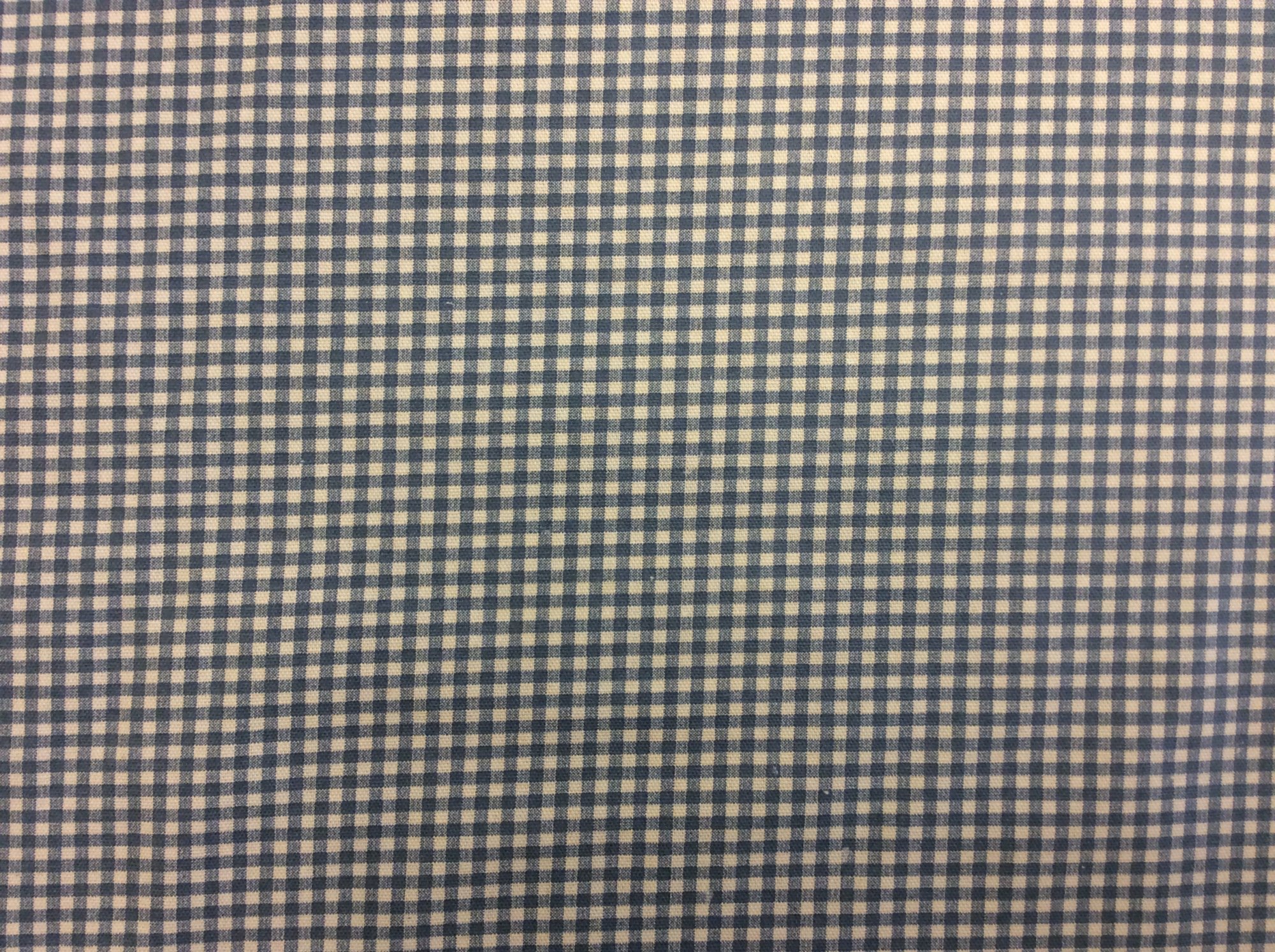 HD715 Classic Gingham Print Cotton Fabric Cheerful Check Blue and Ivory