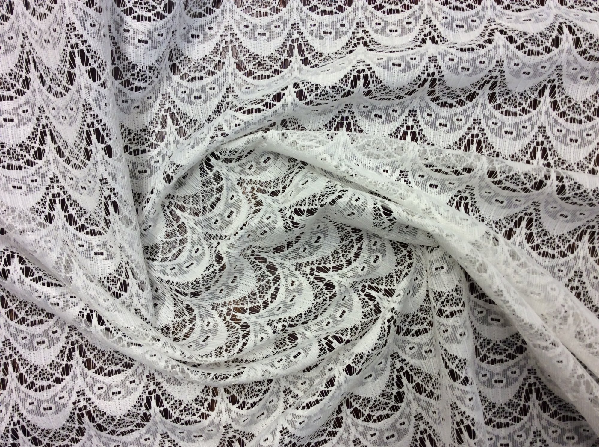 Lace Sheer Scallop Lace Ivory Curtain Fabric Drapery Fabric LDSO507