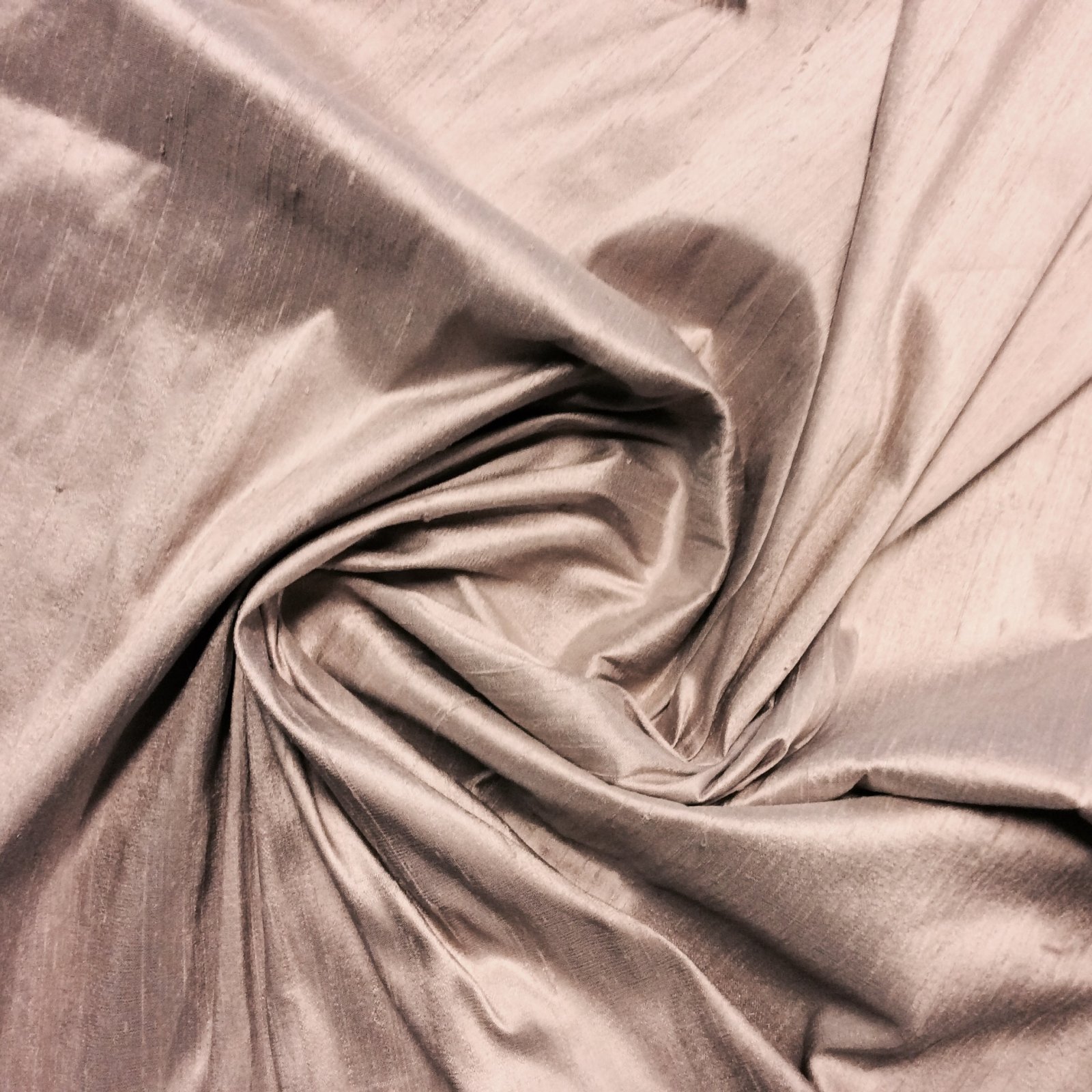 SILK Lavender Taupe Tan Exotic Hand Woven Dupioni 100 Silk Fabric