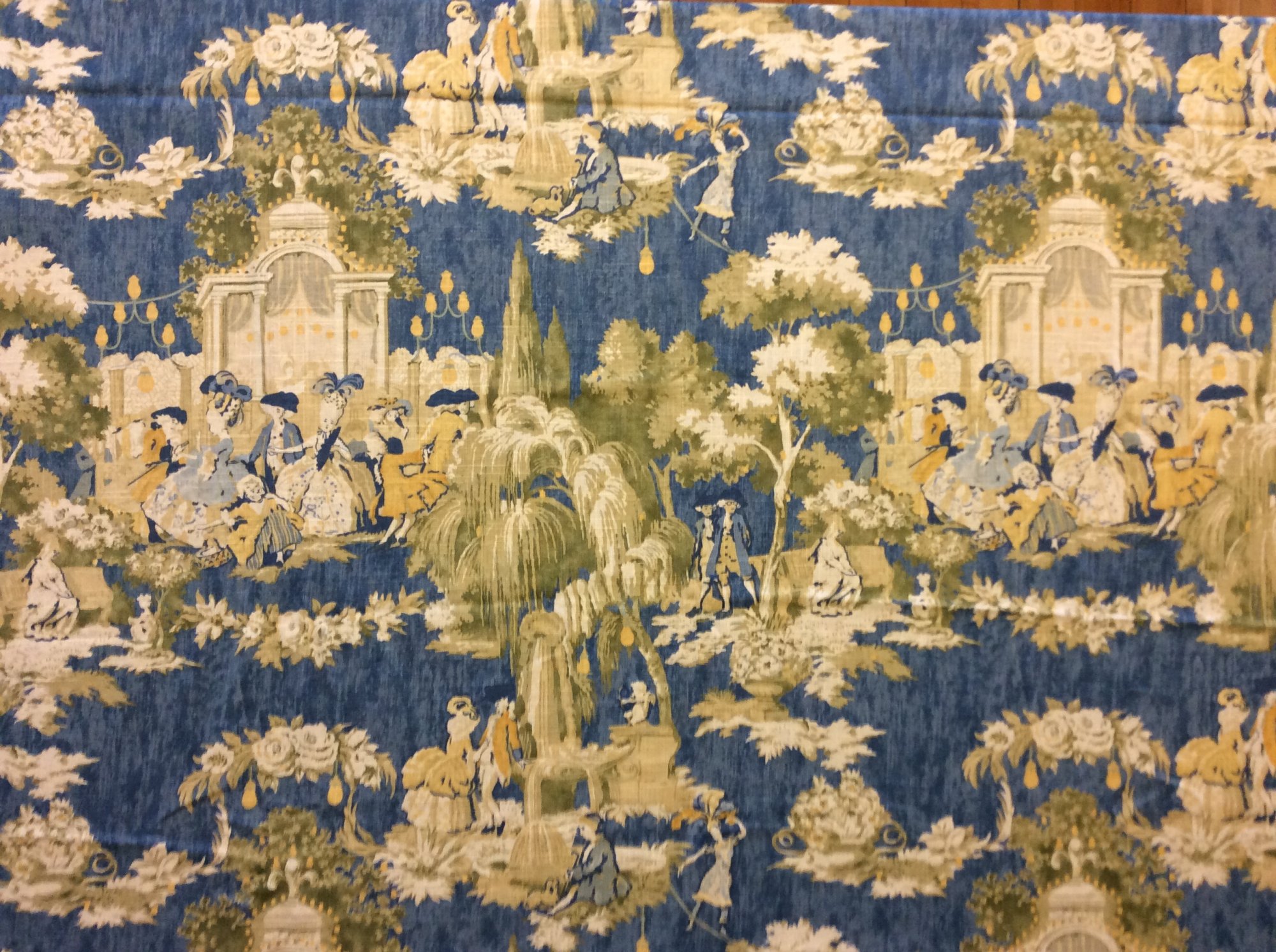 French Pastoral Royal Court European Navy Yellow and Green