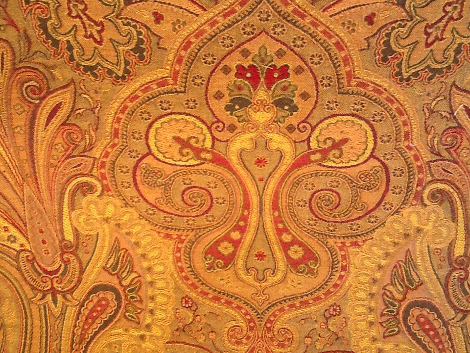 Clarence House Etro Italy Mughal Red Heavy Weight Upholstery Fabric Medallion Red Green Gold