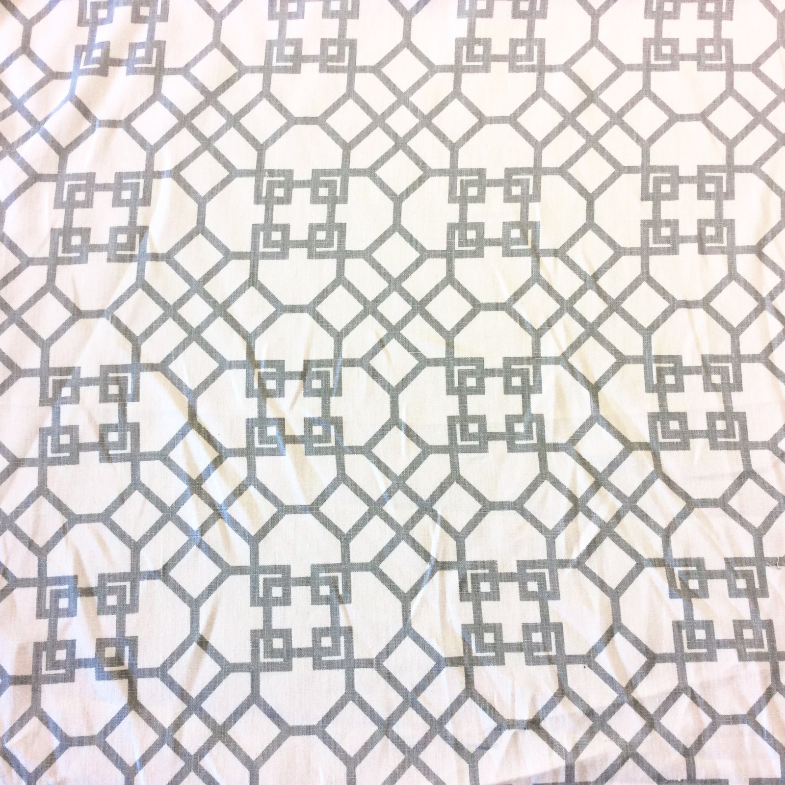 LHD118 Windsor White & Grey Lattice Geo Geometric Heavy Upholstery Home Decor Fabric