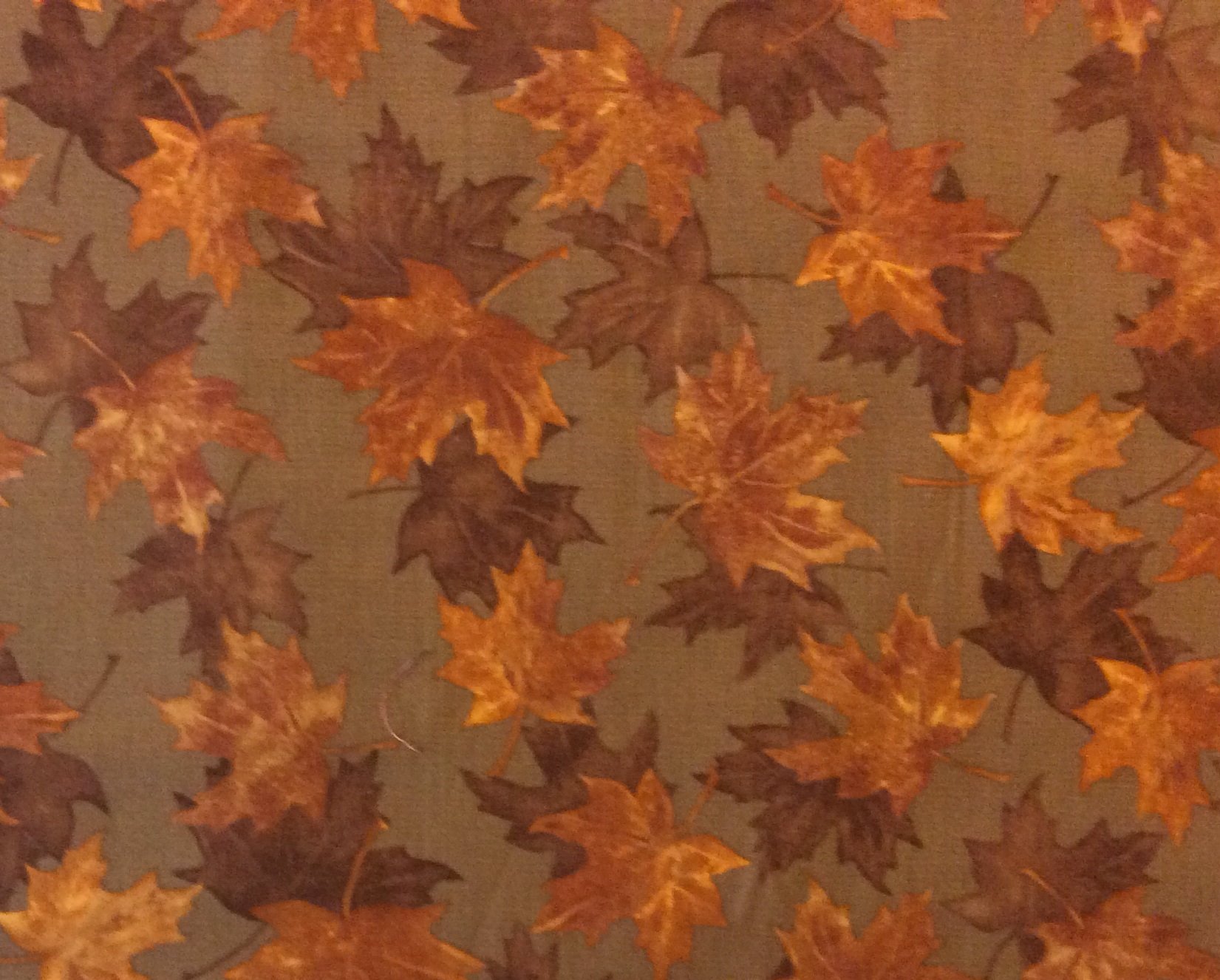 Autumn Fall leaves Brown Crunchy November October Cotton Quilting