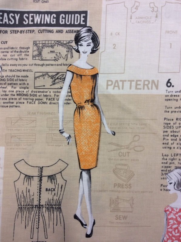 Retro Vogue Style Couture Fashion Sewing Pattern Cotton Fabric Quilt