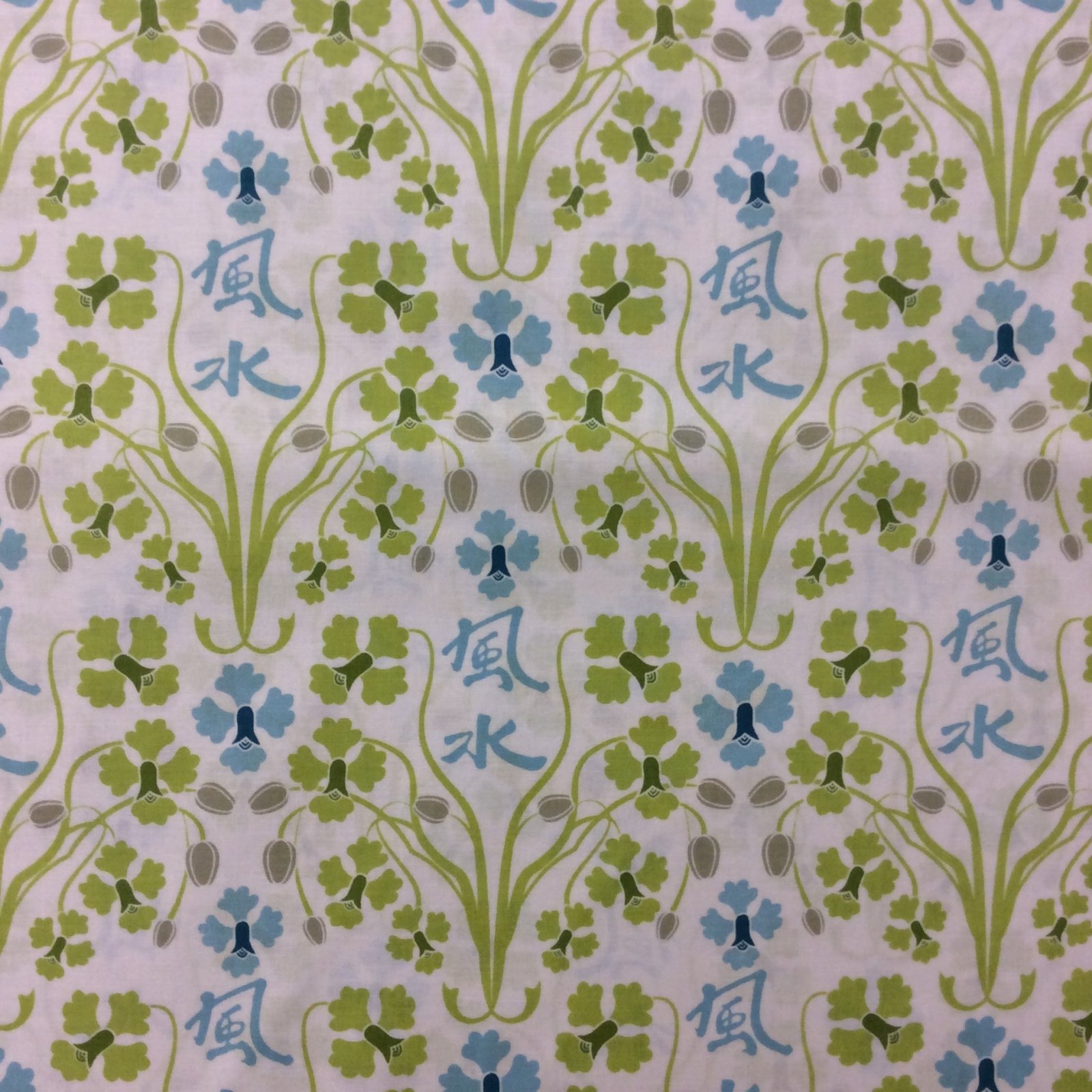 MM56 Green and Blue Orchids Floral Flower Japan Quilt Cotton Quilting