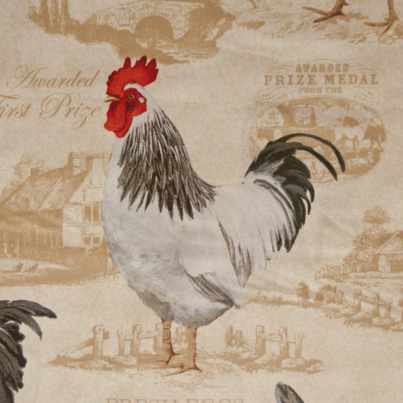NC04 Roosters Farm Country Kitschy By the Yard Quilting Cotton Quilt Fabric