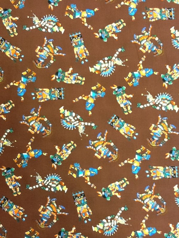 Native American Kachina Dancing Dolls Cotton Fabric Cotton Quilting