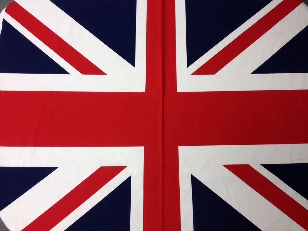 Union Jack British Flag Large Panel England UK Cotton Fabric Quilt