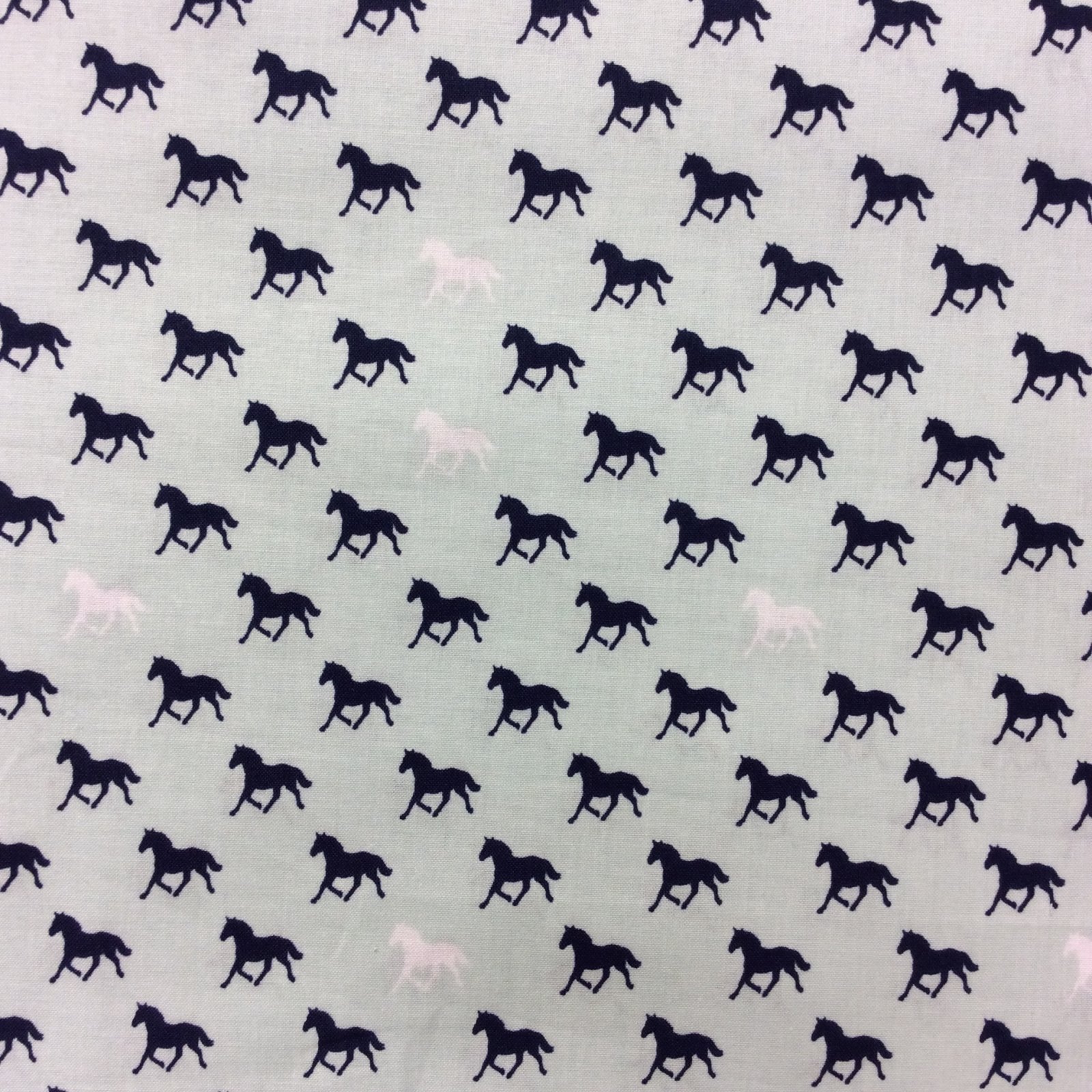 Riley Blake Melissa Mortenson Seafoam Green Mini Horses Racing Pony