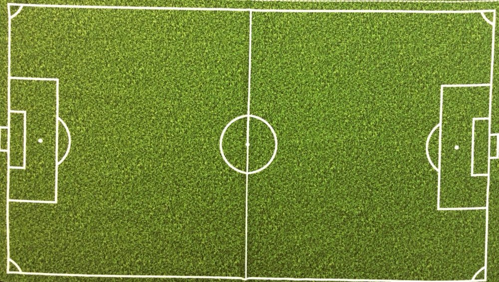 Soccer Field Green Grass Turf Goals Sports Panel Cotton Fabric Quilt