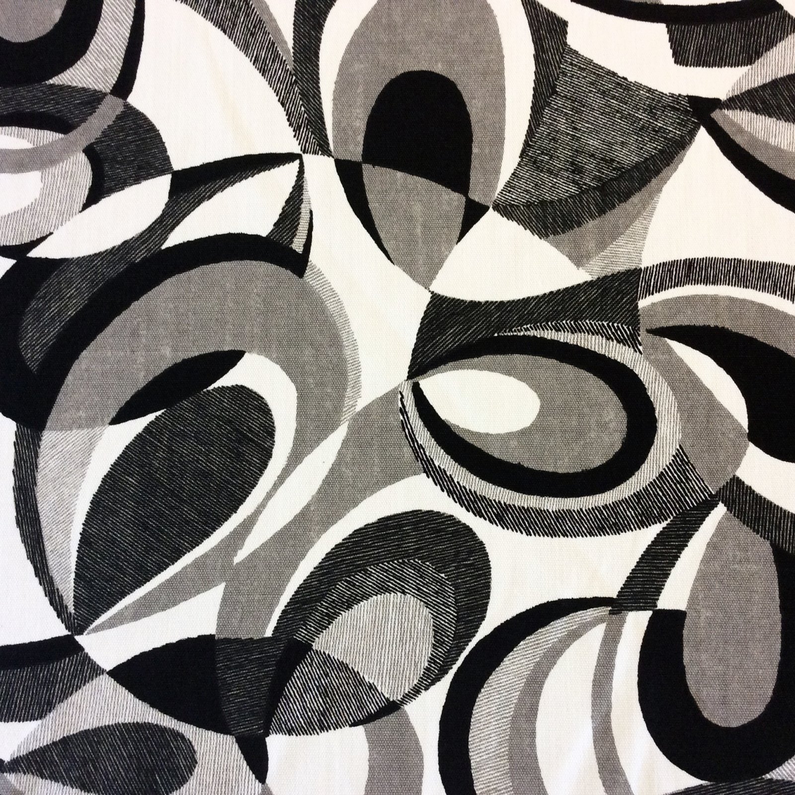 Geometric Black White & Grey Modern Geometric Abstract Indoor Outdoor Home Dec Fabric s330