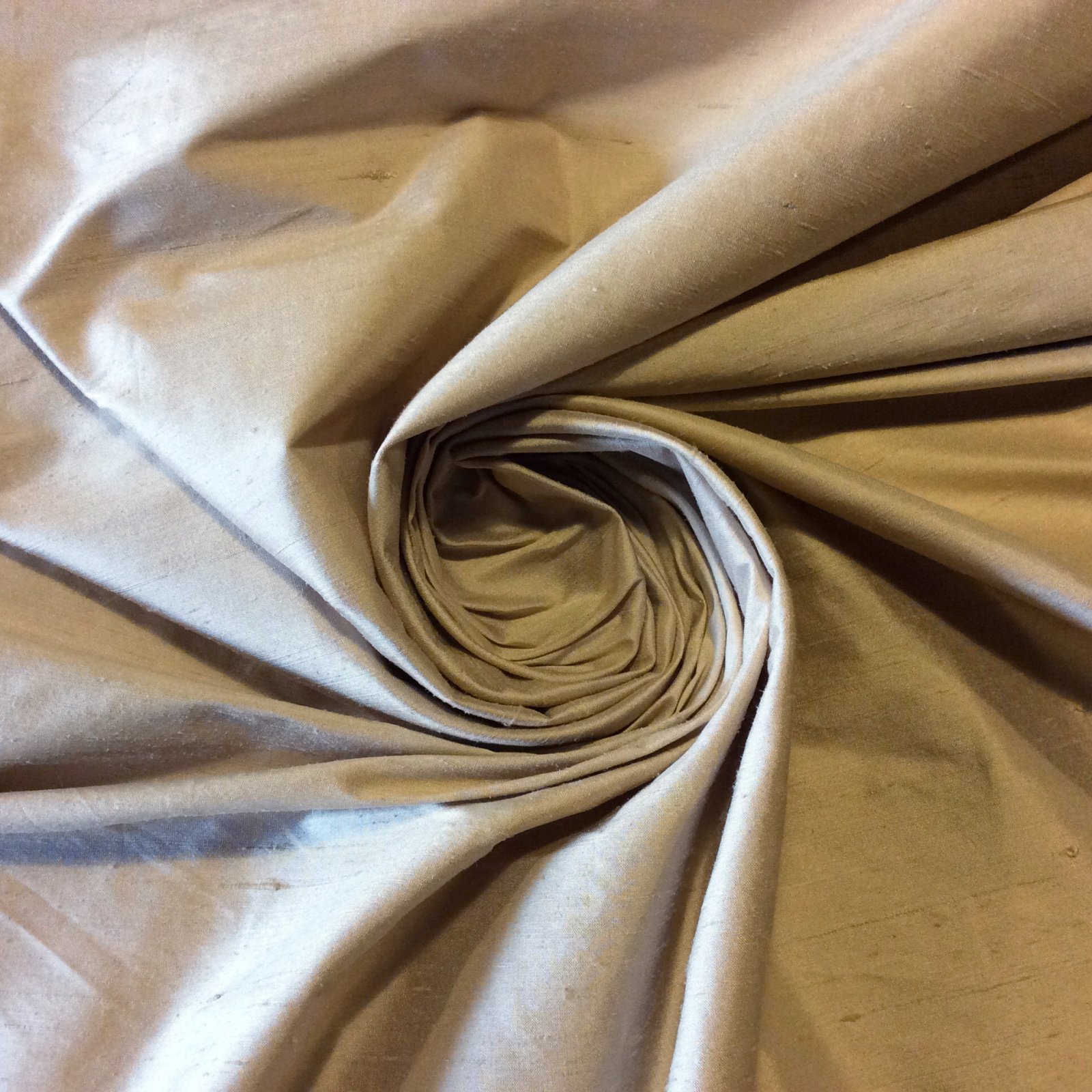 SILK SH026 Light Taupe Exquisite Hand Woven Dupioni 100 Silk Fabric