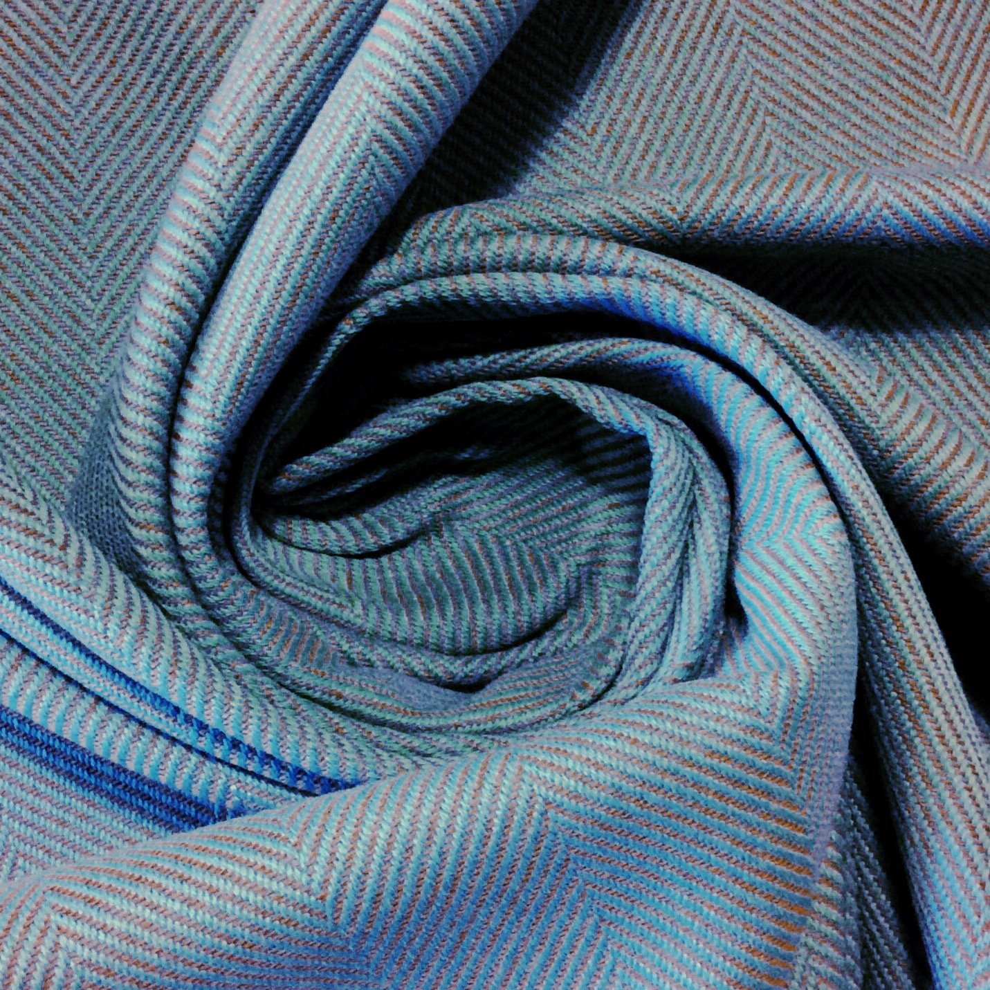 Schumacher Herringbone Stripe Reversible Acrylic Indoor Outdoor Fabric