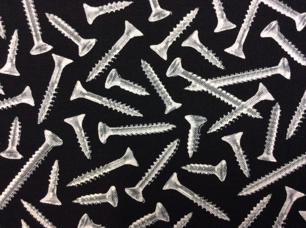 Screws Hardware Tools Construction Cotton Fabric Quilt Fabric TT23