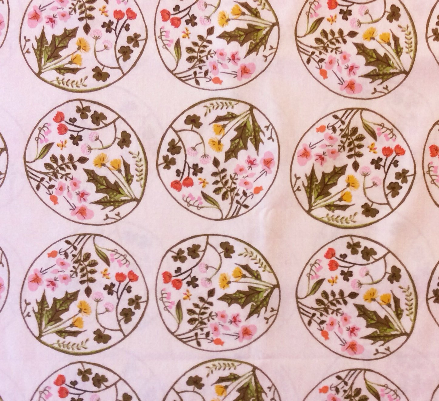 Heather Ross Floral Medallion Tiger Lily Wildflower Cotton Quilt Fabric