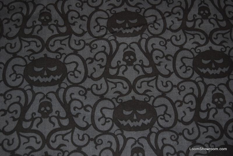 A219 Vintage Paper Cut Art Halloween Silhouette Pumpkin Skull Cotton