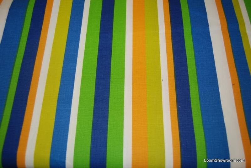 A256 Vintage Fabric Green White Orange Lime Green Navy Various Shades
