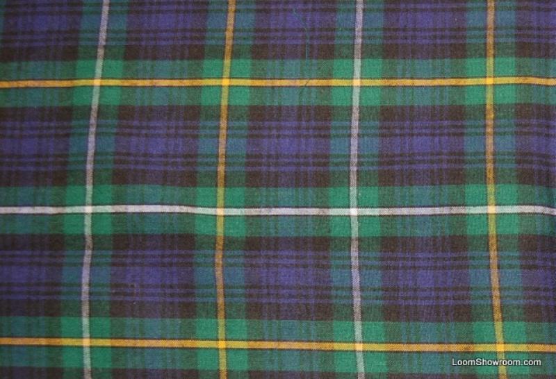 Plaid Green Blue Reversible Brushed Flannel Side & Smotth Cotton Side