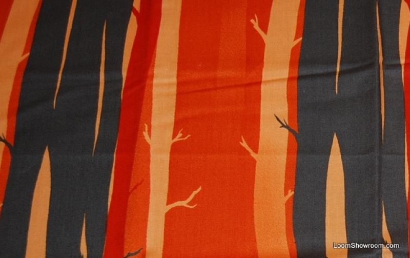 Mid Century Modern Scandinavian Style Tree Branch Silhouette Cotton