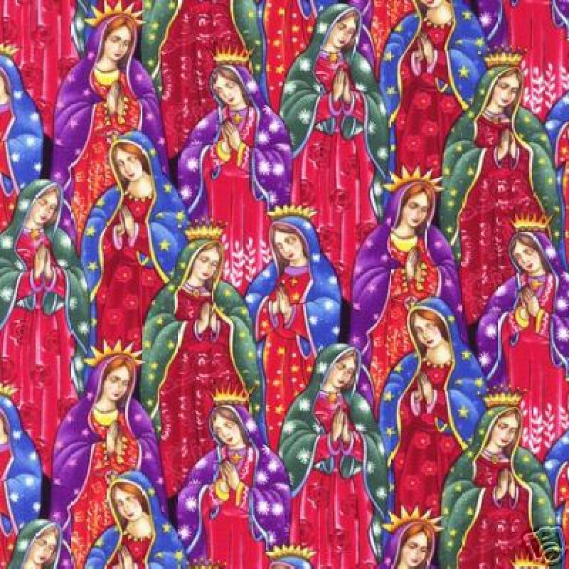 LAST PIECE! 7 X 44 Our Lady of Guadalupe Rubin Sew Quilt Cotton Fabric
