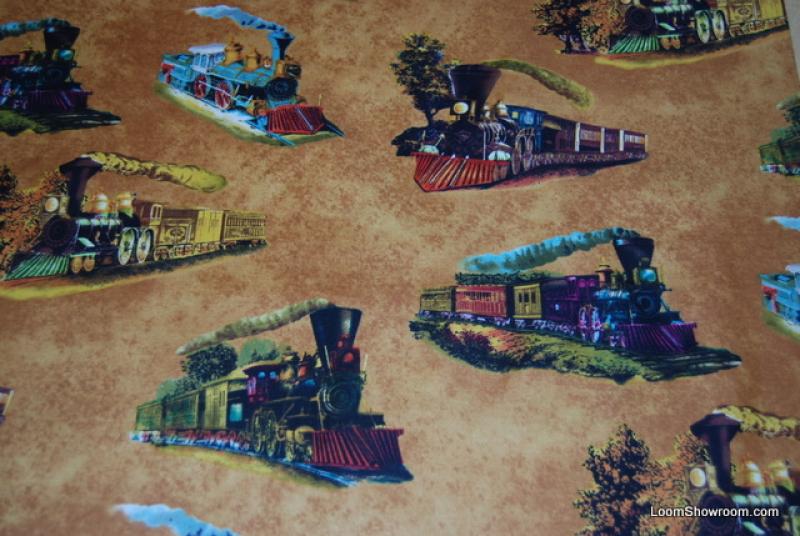 L28 Steam Engine Train Currier and Ives Lithograph Artwork quilt fabric