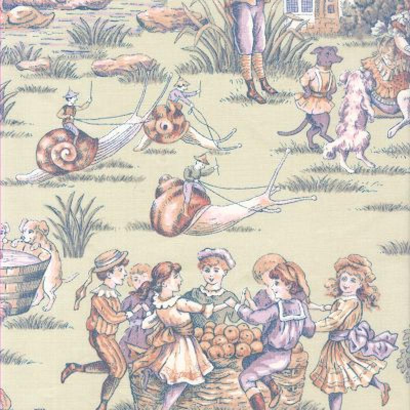 Toile Childrens Nursery Rhyme Old English Style Lickety Split Print