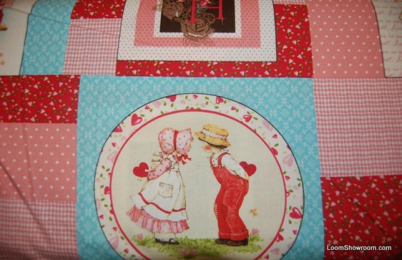 Holly Hobby Vintage Artwork Patchwork Hearts Squares Cotton Fabric