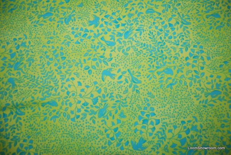Q98 Birds Vines Green Cotton Fabric Quilt Fabric