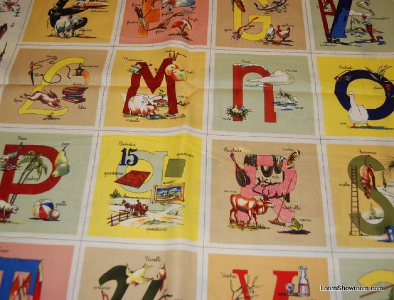 R276 Retro Italian Words Italy Blocks Italiano Panel ABC Blocks