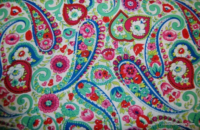 R328 French Provincial Country Pink Paisley Cotton Fabric Quilt Fabric
