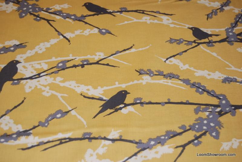 T377 Joel Dewberry Retro Modern Sparrows Bird Silhouettes Black Birds