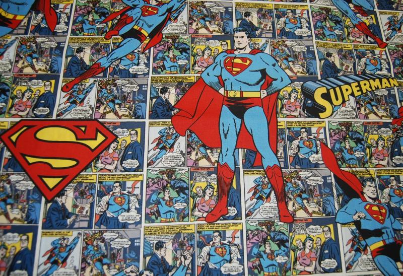 T91 Superman Figure and Logo on Comic Strip Squares Comic Book Super