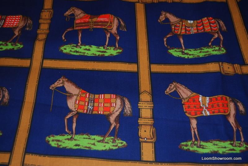 Equine High End Linen Texture Hand Print Horse Leather Belts Bridle