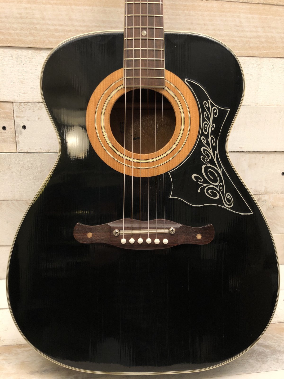 Harmony USA Sovereign H1204 Acoustic Guitar Early 1970s Black w/Original Case