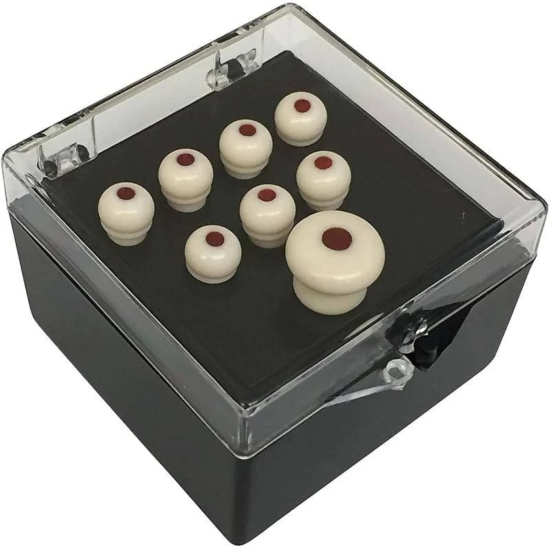 Martin Bridge and End Pin Set Black With Pearl Inlay