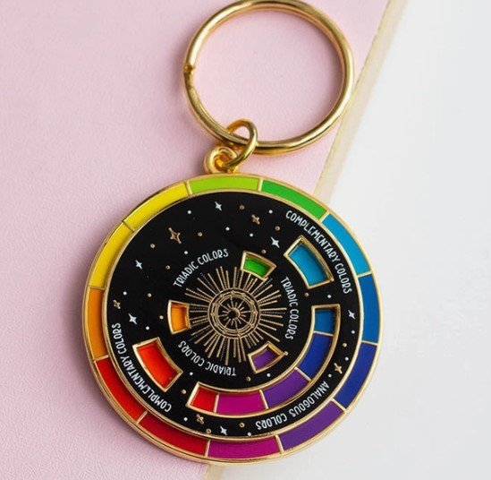 Color Wheel Enamel Keychain