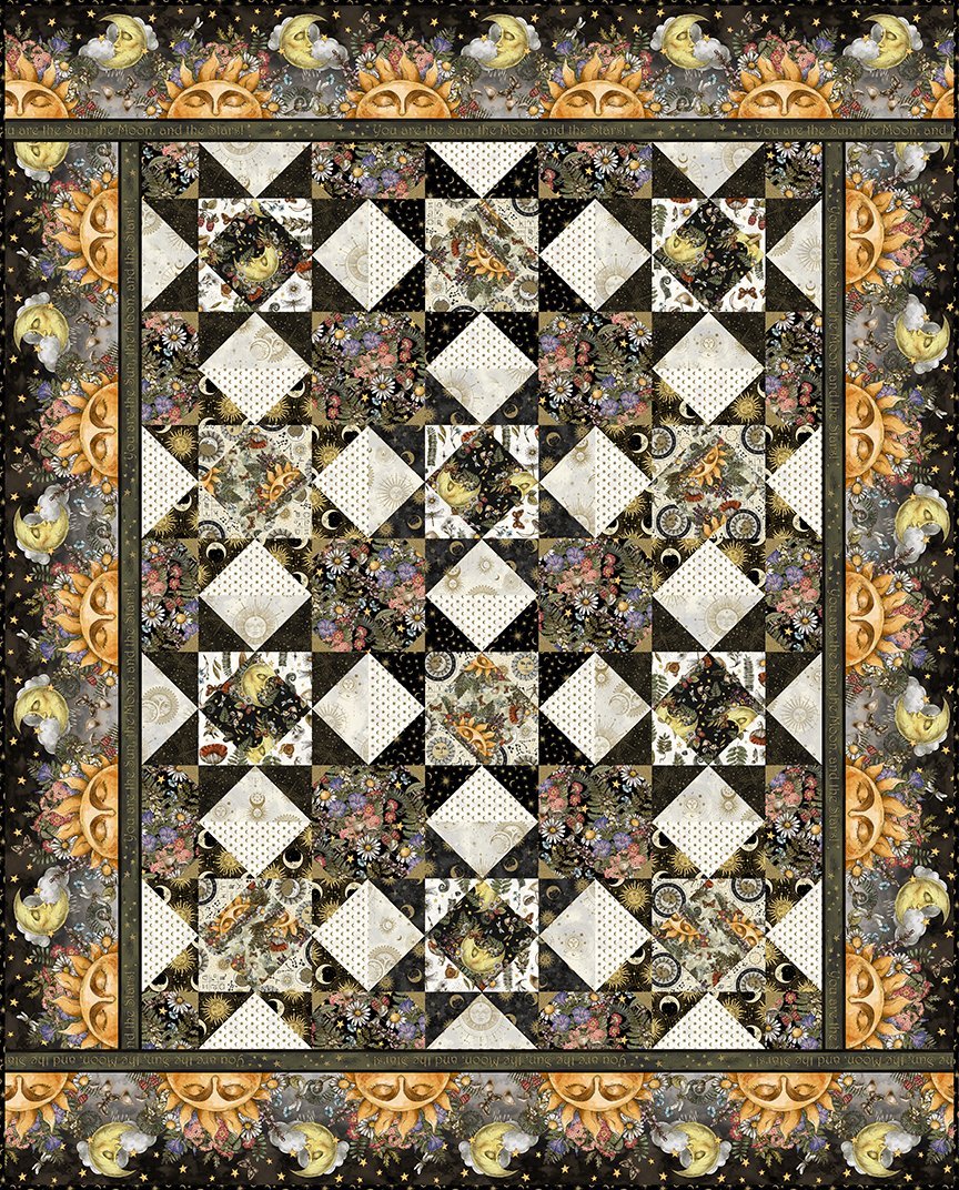 In The Beginning The Sun, the Moon, and the Stars by Jason Yenter Quilt