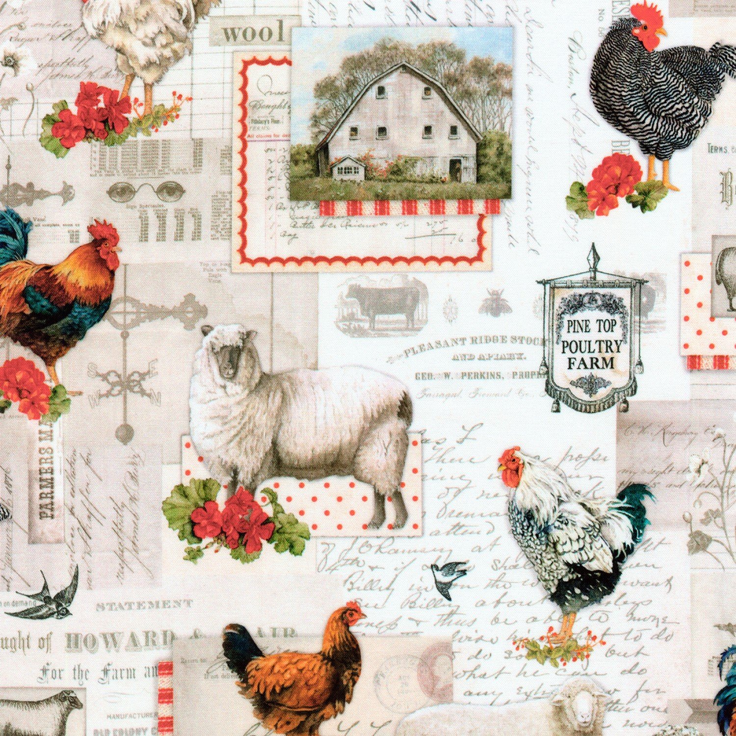 Robert Kaufman Down on the Farm Digital AGBD 18643 276 Sampler 11.70/yd