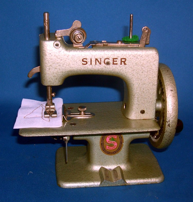 Metallic Green Singer Toy Sewing Machine Model 2010 Made in 1957