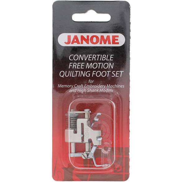 Janome Convertible Free Motion Quilting Foot Set for Emb. Machines and High Shank 202001003