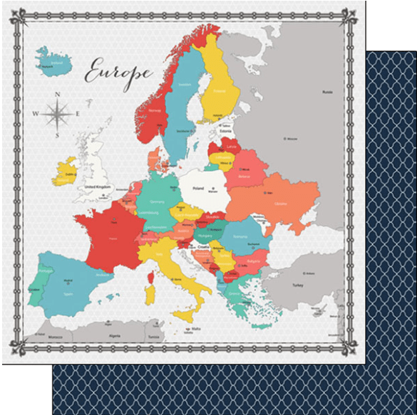 EUROPE MEMORIES MAP PAPER 646619371911