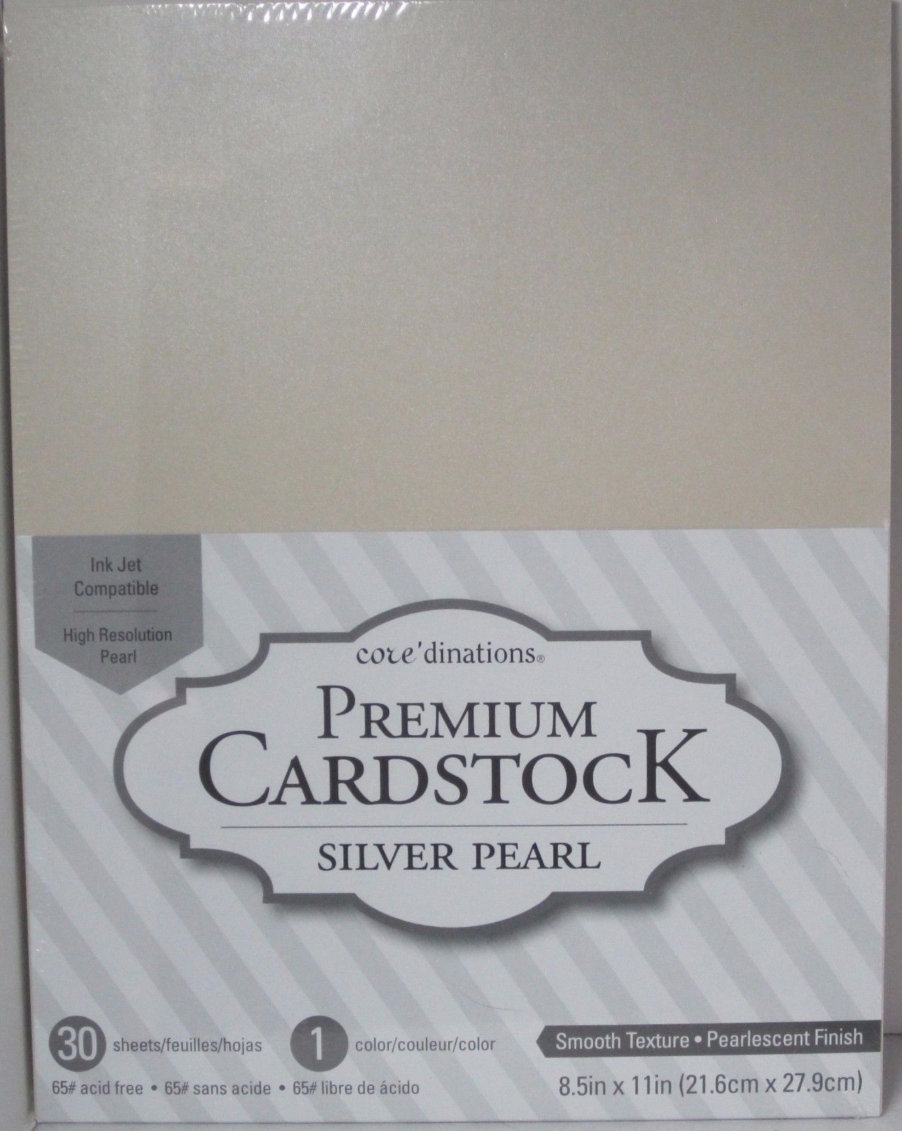 Silver Pearl Premium Cardstock 8.5X11 30pack 718813202527