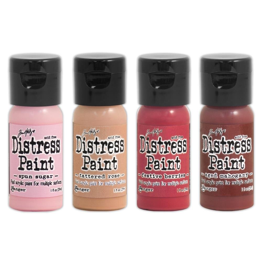 Tim Holtz Distress Paint W/Flip Top Paint Kit 1Four Assorted Colors
