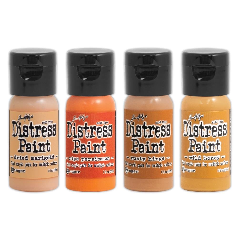 Tim Holtz Distress Paint W/Flip Top Paint Kit 2Four Assorted Colors