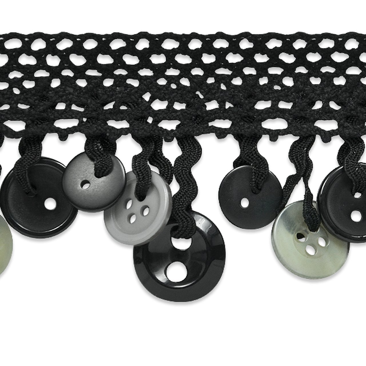 Crochet Button Fringe Trim