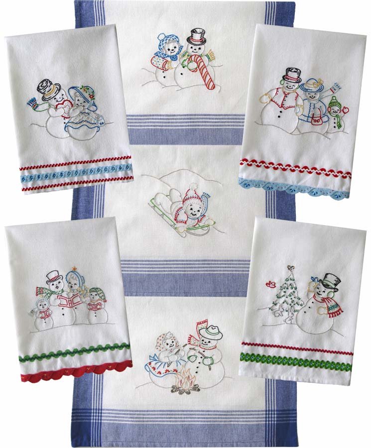 Snow Fun Towels Hand Embroidery Pattern 181484000578
