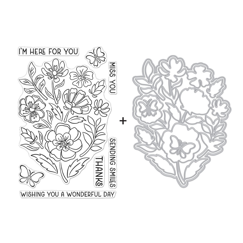 Hero Arts WONDERFUL DAY Stamp and Die Bundle 085700940061